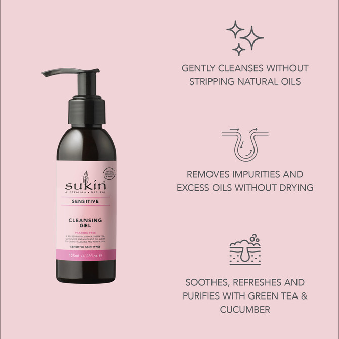SUKIN SENSITIVE CLEANSING GEL 125ML