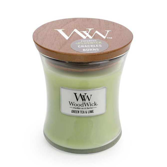 Woodwick Medium Green Tea & Lime Scented Candle