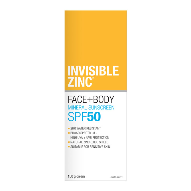 Invisible Zinc Face + Body Mineral Sunscreen SPF 50 150g