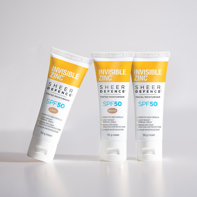 Invisible Zinc Sheer Defence Tinted Moisturiser SPF 50 Medium 50g