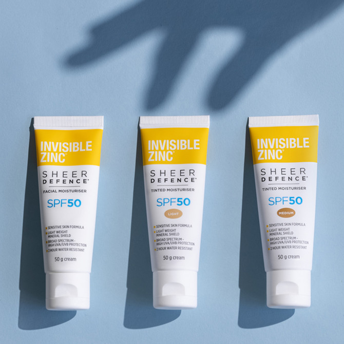 Invisible Zinc Sheer Defence Tinted Moisturiser SPF 50 Medium 50g