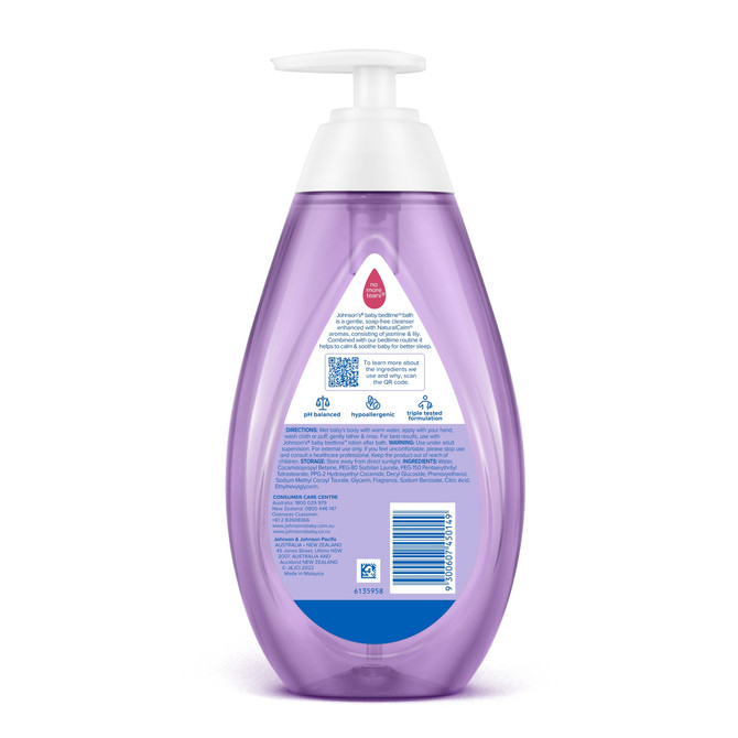 Johnson's Bedtime Gentle Calming Jasmine & Lily Scented Tear-Free Baby Bath 500mL