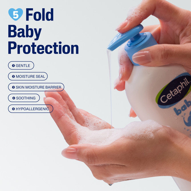 Cetaphil Baby Gentle Wash & Shampoo 400mL, For Newborn Baby
