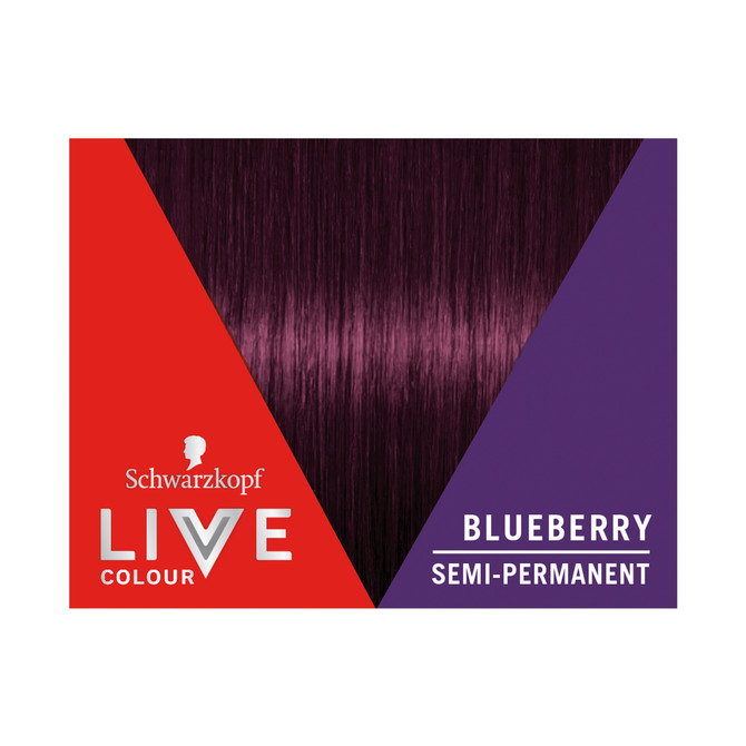 Schwarzkopf Live Colour Purple Hair Dye Blueberry Semi Permanent 75mL