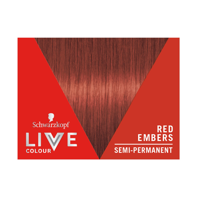 Schwarzkopf Live Colour Red Hair Dye Red Embers Semi Permanent 75mL
