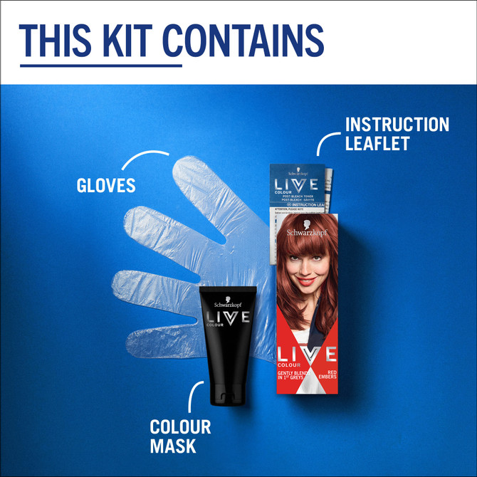 Schwarzkopf Live Colour Red Hair Dye Red Embers Semi Permanent 75mL