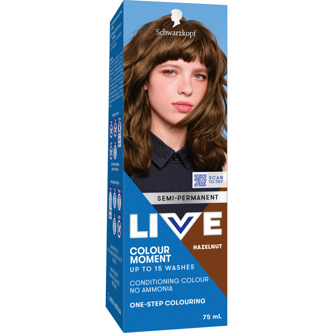 Schwarzkopf Live Colour Brown Hair Dye Hazelnut Semi Permanent 75mL