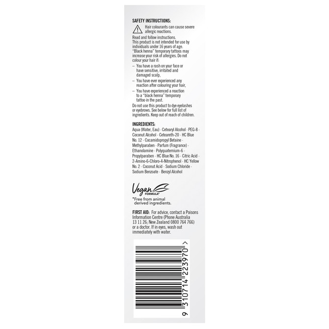 Schwarzkopf Live Colour Black Hair Dye Deep Black Semi Permanent 75mL