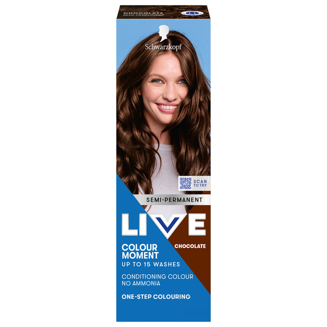 Schwarzkopf Live Colour Brown Hair Dye Chocolate Semi Permanent 75mL