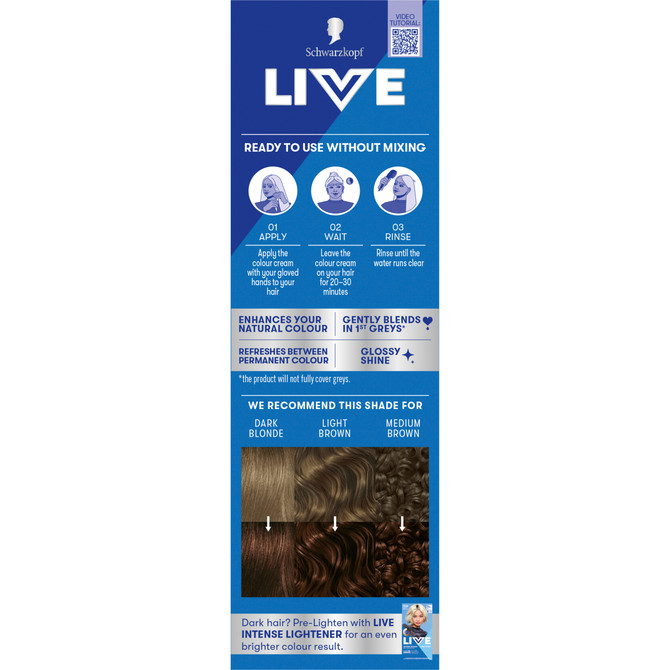 Schwarzkopf Live Colour Brown Hair Dye Chocolate Semi Permanent 75mL