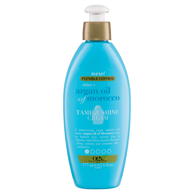 Ogx Flexible Control Shine + Hydrate Argan Oil Of Morocco Tame & Shine Cream For Frizzy Hair 177mL