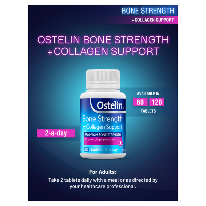 Ostelin Bone Strength + Collagen Support 60 Tablets