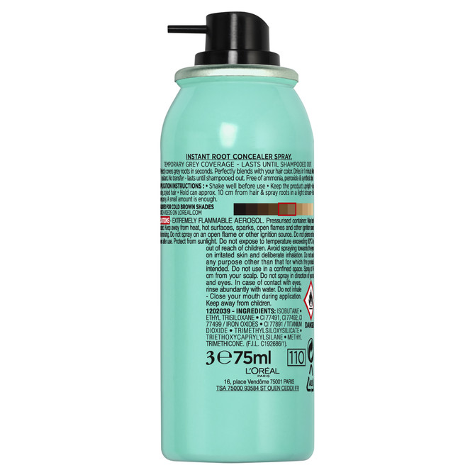 L'Oréal Paris Magic Retouch Temporary Root Concealer Spray - Cool Brown (Instant Grey Hair Coverage)