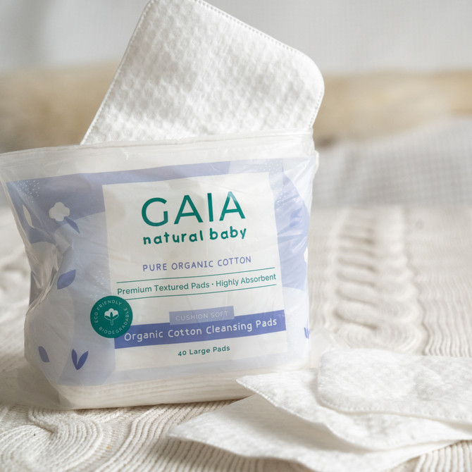GAIA Natural Baby Organic Cotton Cleansing Pads 40pk