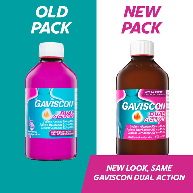 Gaviscon Dual Action Liquid Mixed Berry 600ml