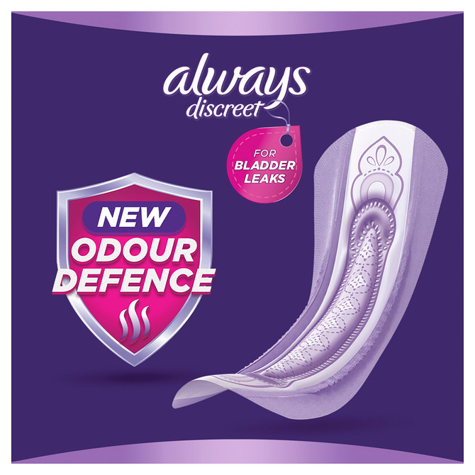 Always Discreet Long 10 Pads For Bladder Leak and Adult Incontinence