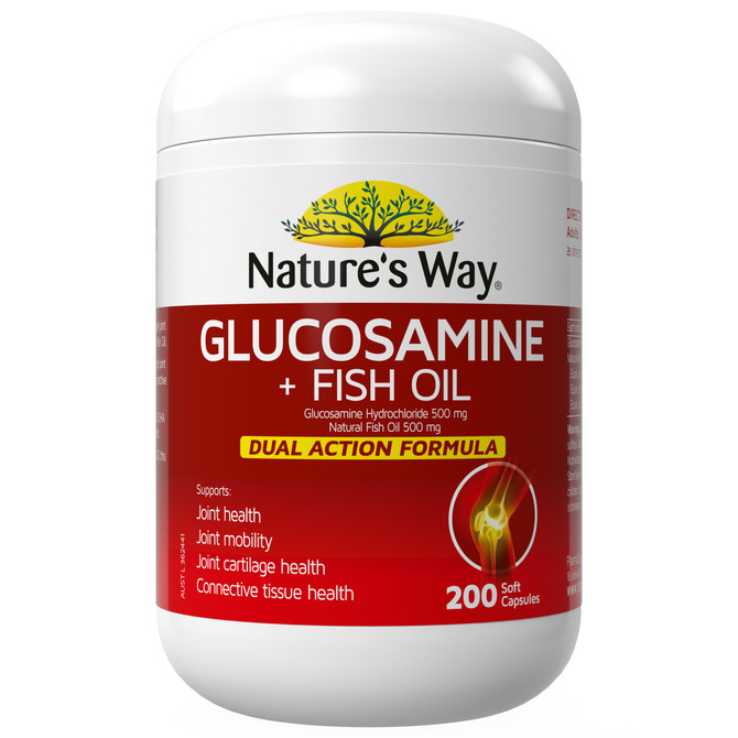 NATURE'S WAY GLUCOSAMINE & FISH OIL 200s