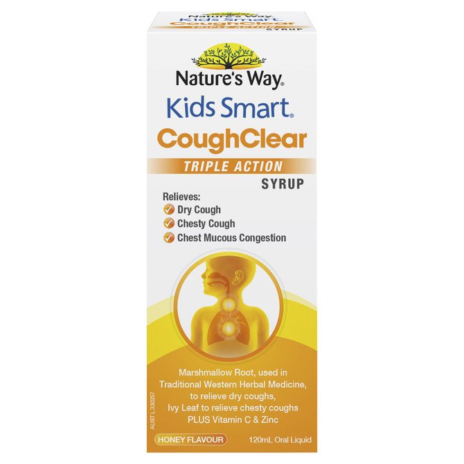 Natures Way Kids Smart Cough Clear Triple Action Syrup 120ml