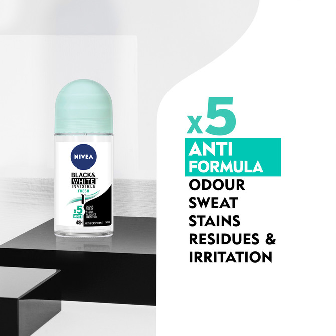 NIVEA Black & White Invisible Fresh Anti-perspirant Roll-on Deodorant 50ml