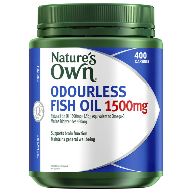 Nature's Own Odourless Fish Oil 1500mg 400 Capsules