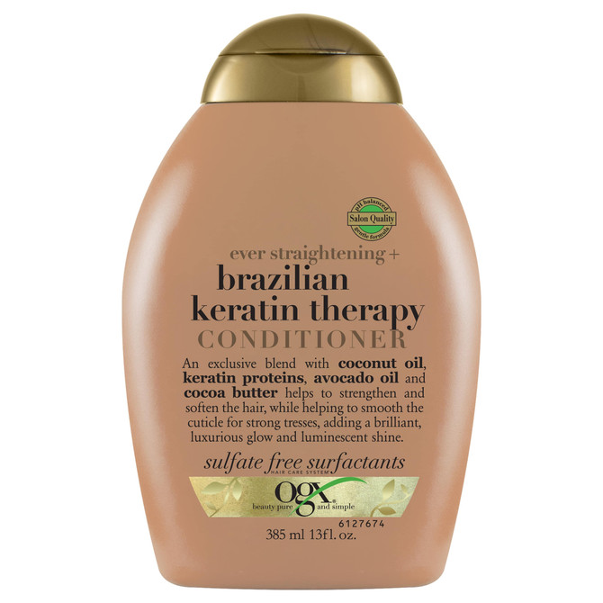 Ogx Ever Straightening + Smoothing & Shine Brazilian Keratin Therapy Conditioner For Dull Hair 385mL