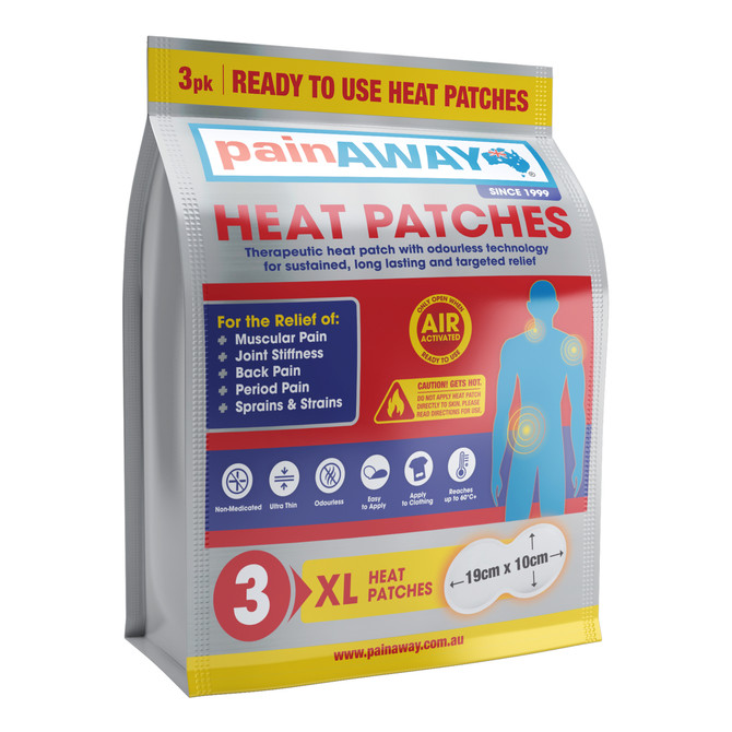 Pain Away Heat Patches XL x 3 Pack