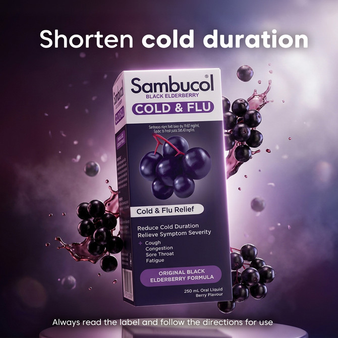 Sambucol Black Elderberry Cold & Flu Liquid 250mL