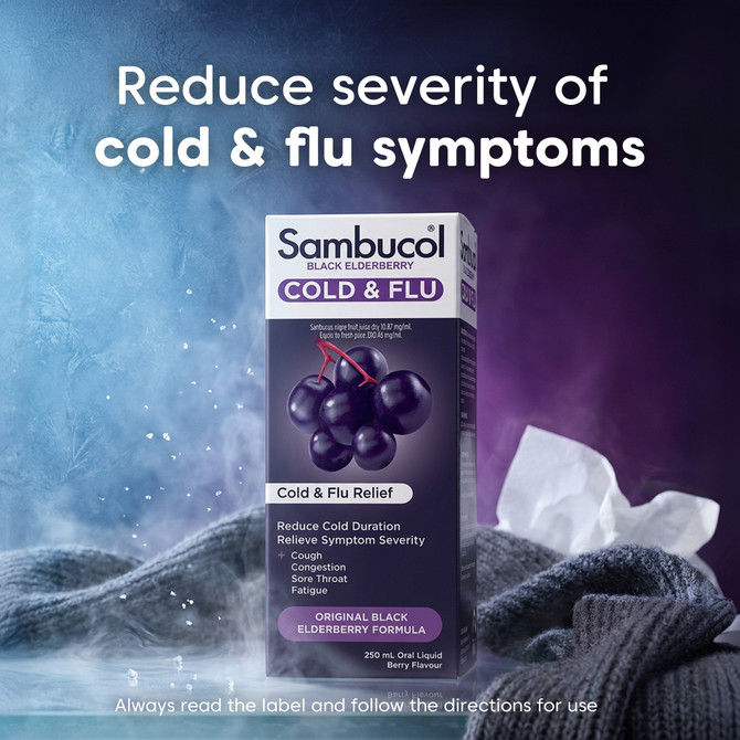 Sambucol Black Elderberry Cold & Flu Liquid 250mL