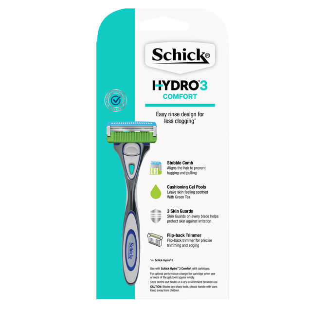 Schick Hydro 3 Comfort Razor Handle + 1 Refill