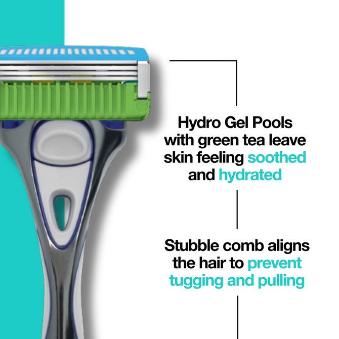 Schick Hydro 3 Comfort Razor Handle + 1 Refill