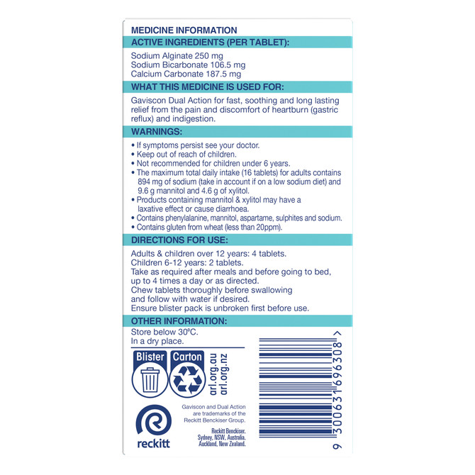 Gaviscon Dual Action Mixed Berry 16 Pack