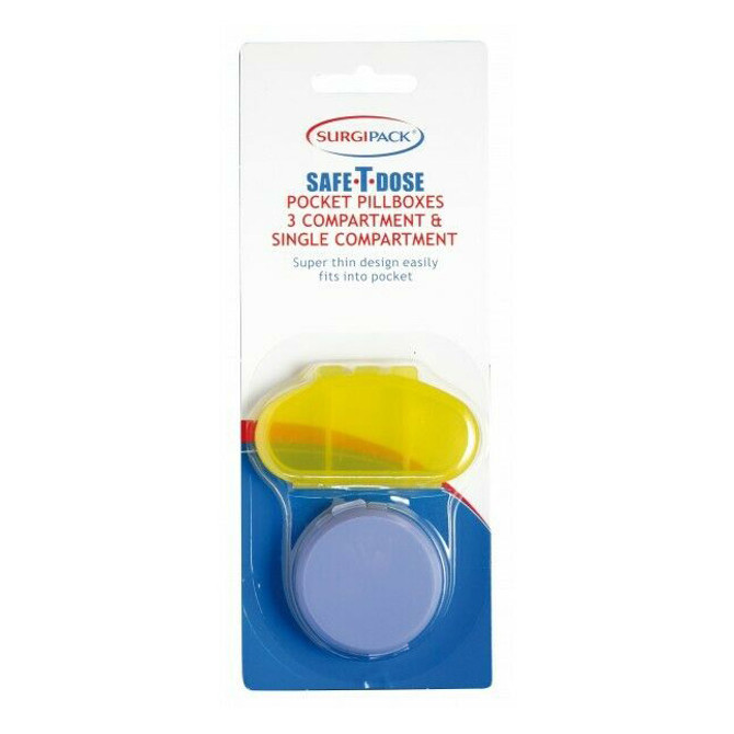 SurgiPack Safe T Dose Pocket Pill Box 2 Pack