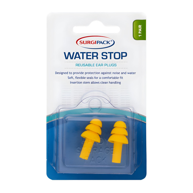 SurgiPack Water Stop Reusable Ear Plugs