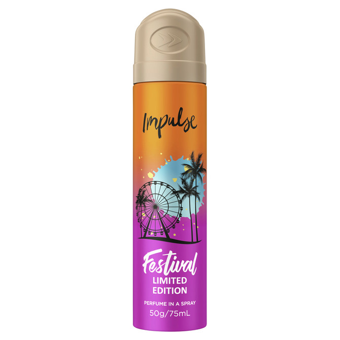 Impulse Body Spray Aerosol Deodorant Festival Summer Edition 75mL