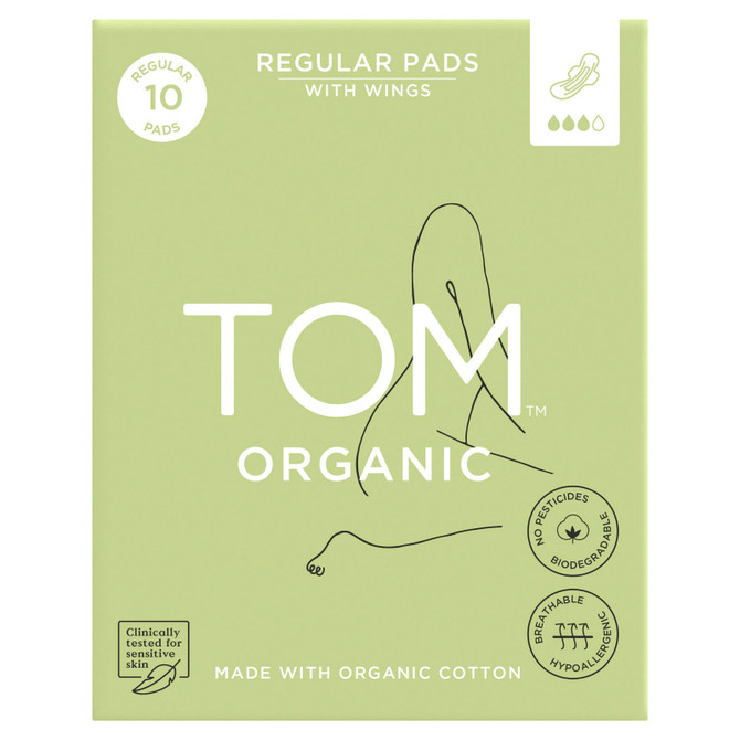 Tom Organic Regular Pads With Wings 10