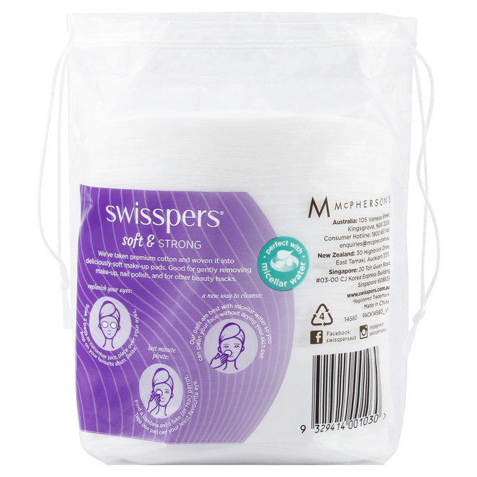 Swisspers Large Cosmetic Oval Pads 40 pack