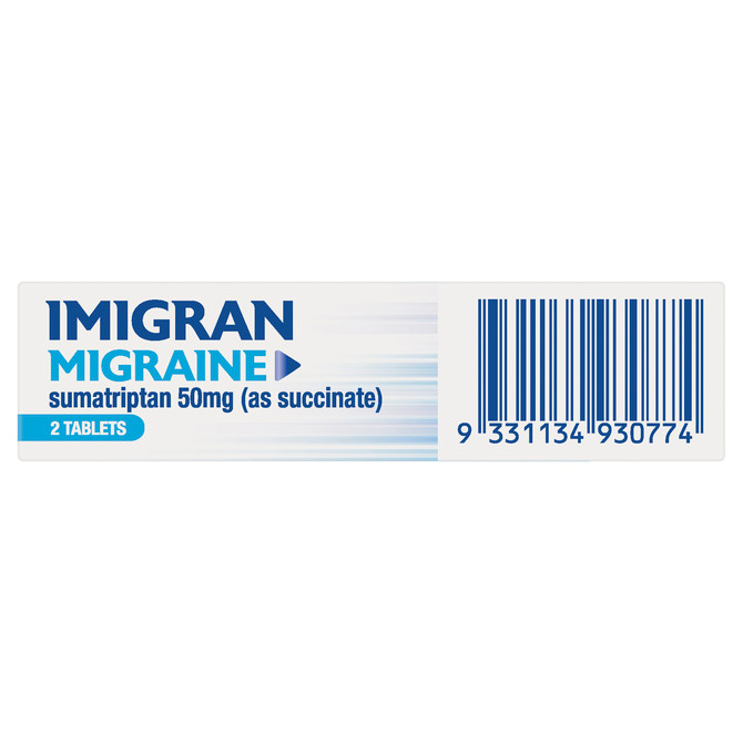 Imigran® Migraine sumatriptan 50mg (as succinate) 2 pack