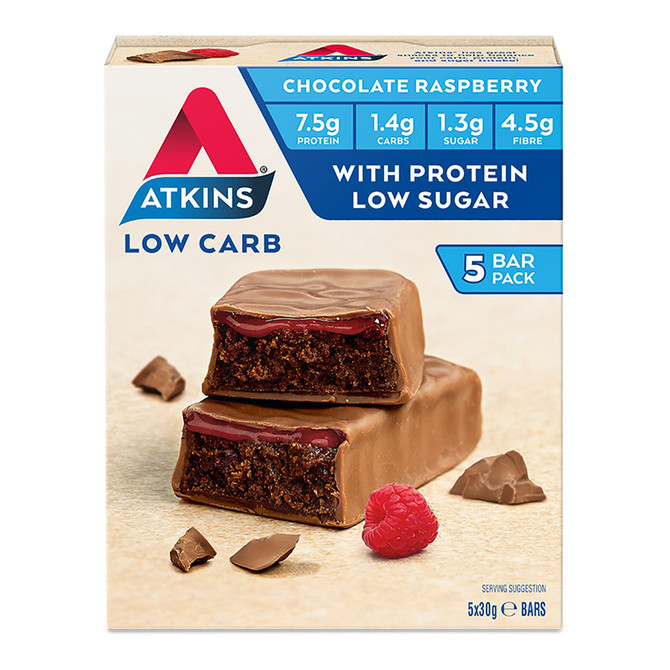 Atkins Low Carb Chocolate Raspberry Bars 5 Pack
