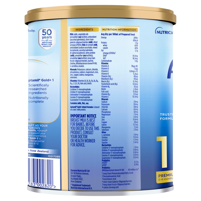 Aptamil Gold+ 1 Premium Infant Formula 0-6 Months 900g