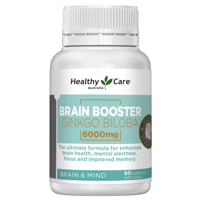 Healthy Care Brain Booster Ginkgo Biloba 6000mg 60 Capsules