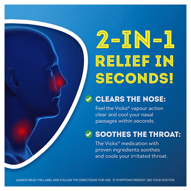 Vicks VapoDrops Butter Menthol Cough Cold 42 Lozenges