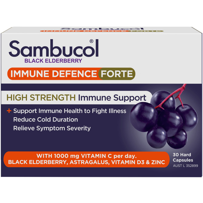 Sambucol Black Elderberry Immune Defence Forte Capsules 30s
