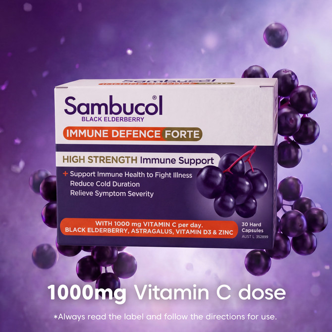 Sambucol Black Elderberry Immune Defence Forte Capsules 30s
