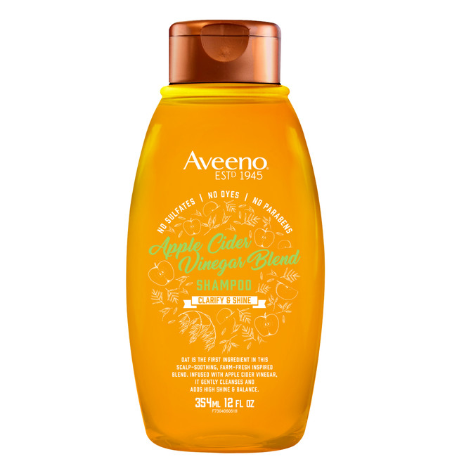 Aveeno Clarify & Shine Apple Cider Vinegar Blend Shampoo For Scalp Soothing & Gentle Cleansing 354mL