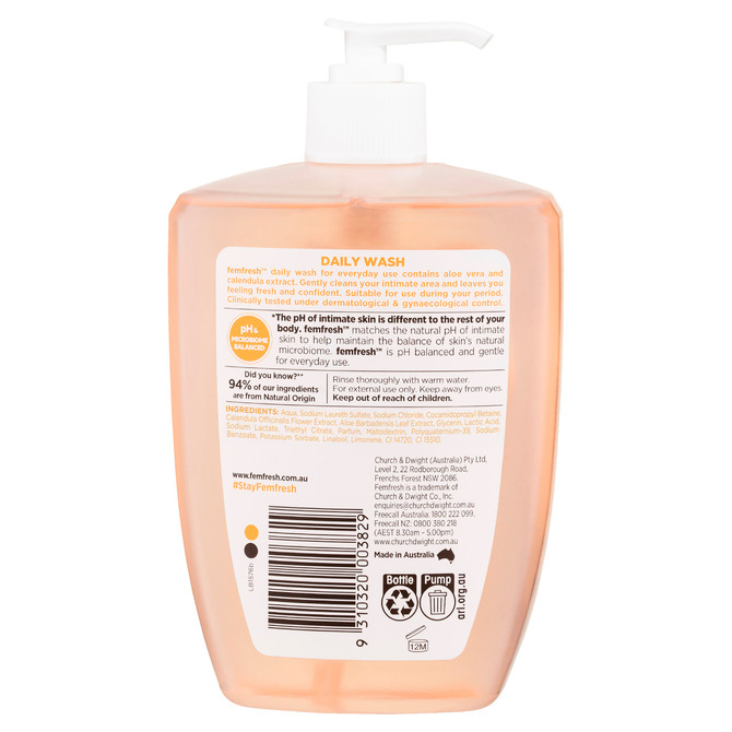 femfresh Daily Soap-free Intimate Wash with Aloe Vera & Calendula Extracts 600mL