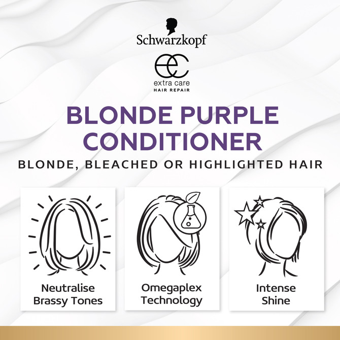 Schwarzkopf Extra Care Blonde Anti-Yellow Toning Purple Conditioner 250mL