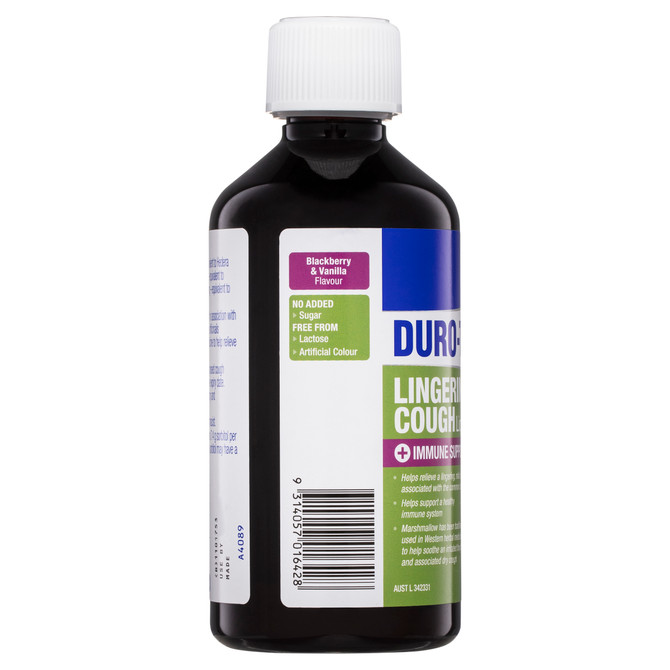 Duro-Tuss Lingering Cough Liquid Immune Support Blackberry & Vanilla 350mL