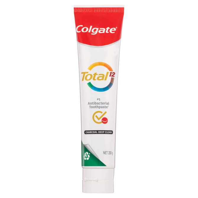 Colgate Total Charcoal Deep Clean Antibacterial Toothpaste, 200g, Whole Mouth Health, Multi Benefit