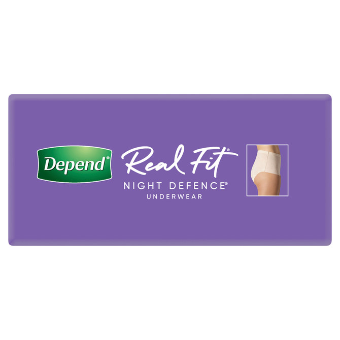 Depend Real Fit Night Defence Incontinence Underwear Women Large 8 Pack