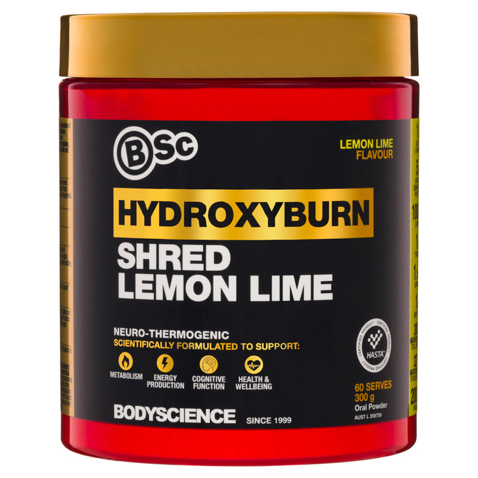 BSc HydroxyBurn Shred Lemon Lime Flavour 300g